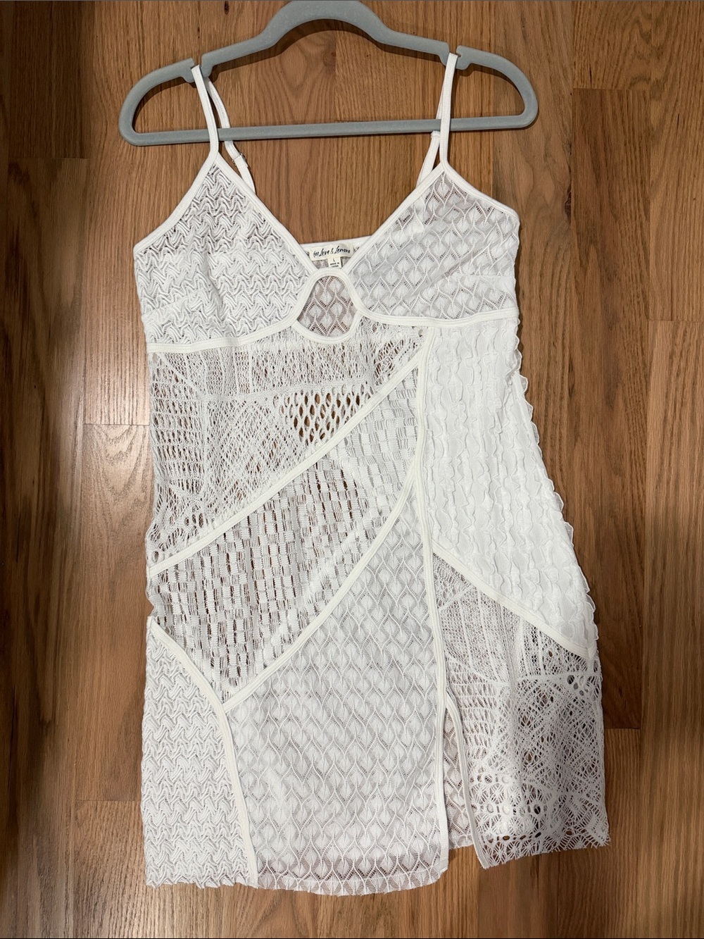 White Lace Patchwork Coverup Dress